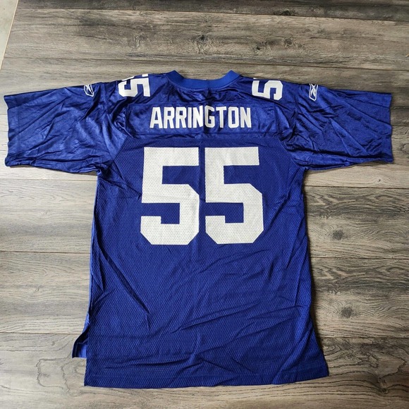 New York Giants Jersey Mens Medium Blue 55 Lavar Arrington NFL Football Reebok - Picture 4 of 4